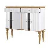 Тумба Рандеву-42 МАССИВ СОСНЫ Белый лак + антик №24 картинка 3